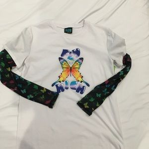 Zumiez layered butterfly shirt alab new never used with tags small woman’s